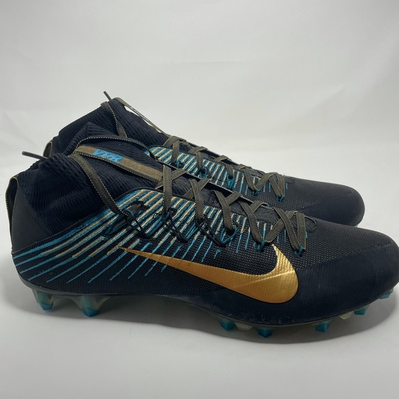 Nike Vapor Untouchable 2 PF Black/Blue/Gold Football Cleats - Picture 4 of 7